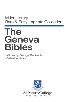 cover image of The Geneva Bibles